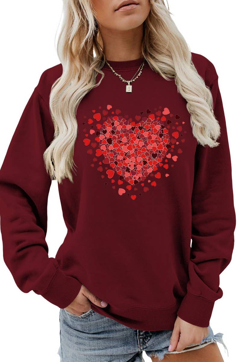 VALENTINE FUN PATTERN LONG SLEEVE SWEATSHIRT_CWTSTL0971