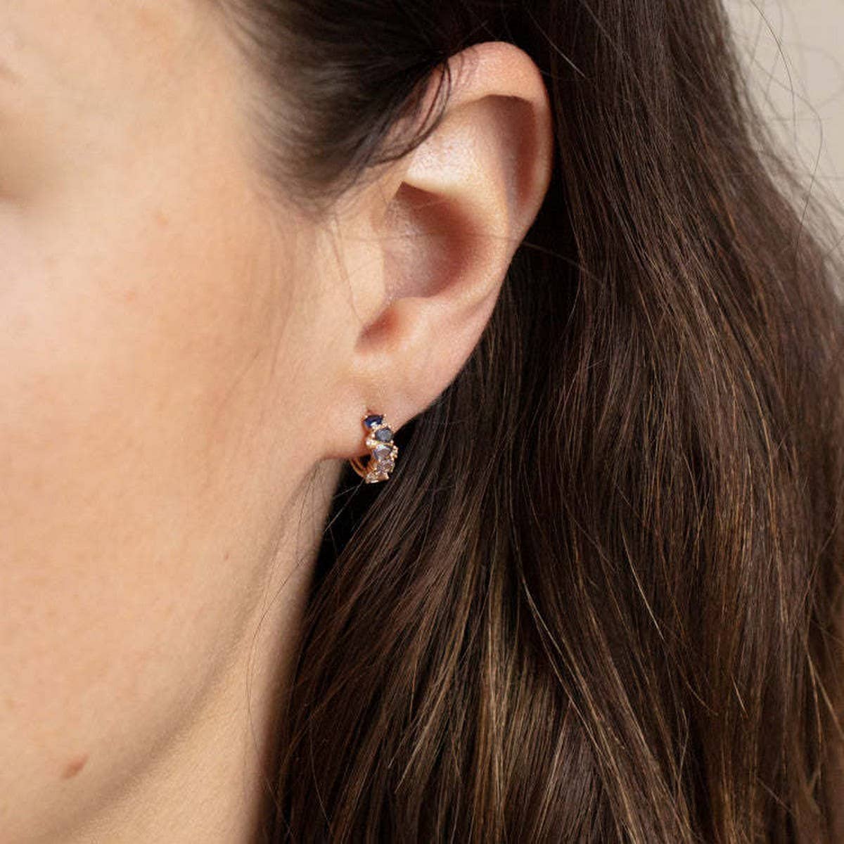 Colorful gradient birthday stone earrings