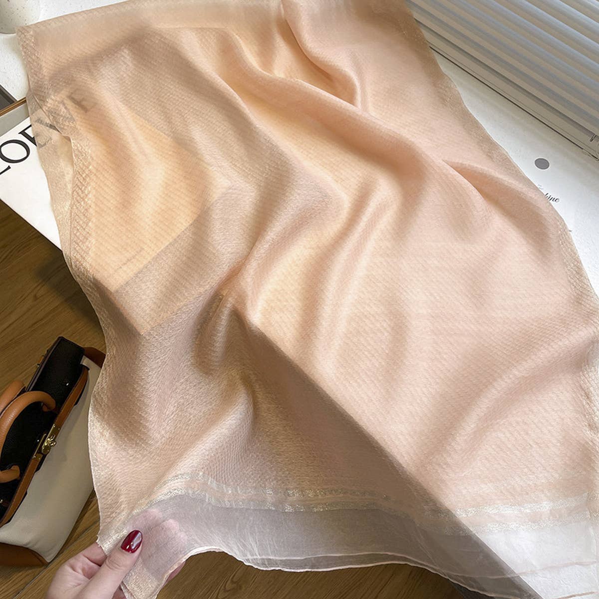 Silk Blend Scarf for Women - Lightweight