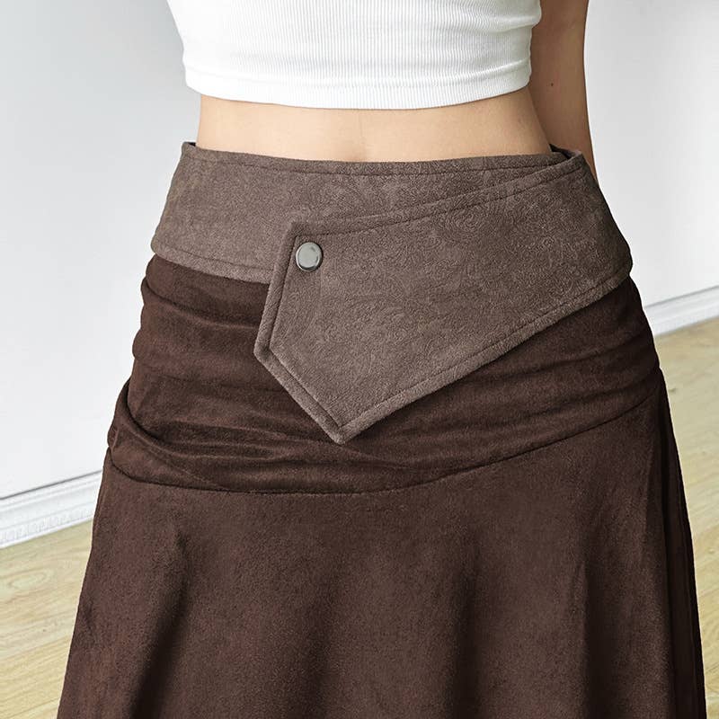 Loose fashion high-waisted irregular skirt