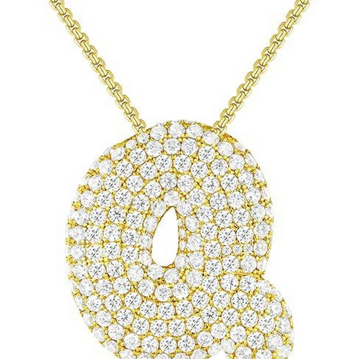 26 Letters Necklace - Copper Zirconia Pendant_CWMM5864