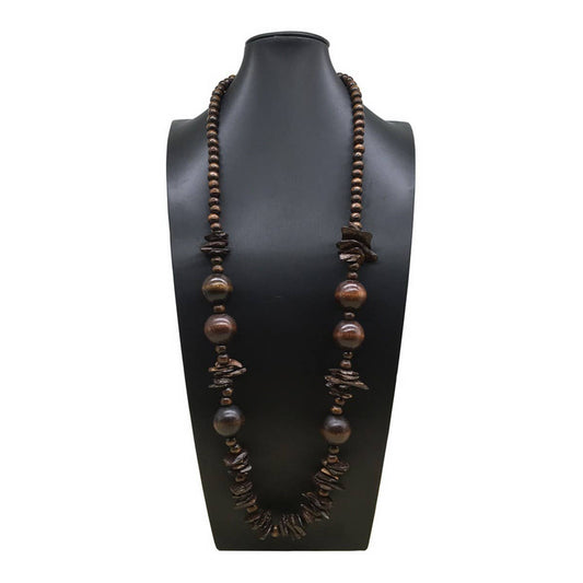 BOHEMIAN COCONUT WOOD BEAD NECKLACE_CWMM4923
