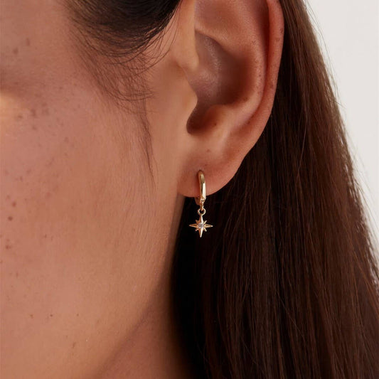 Romantic and simple eight-pointed star earrings