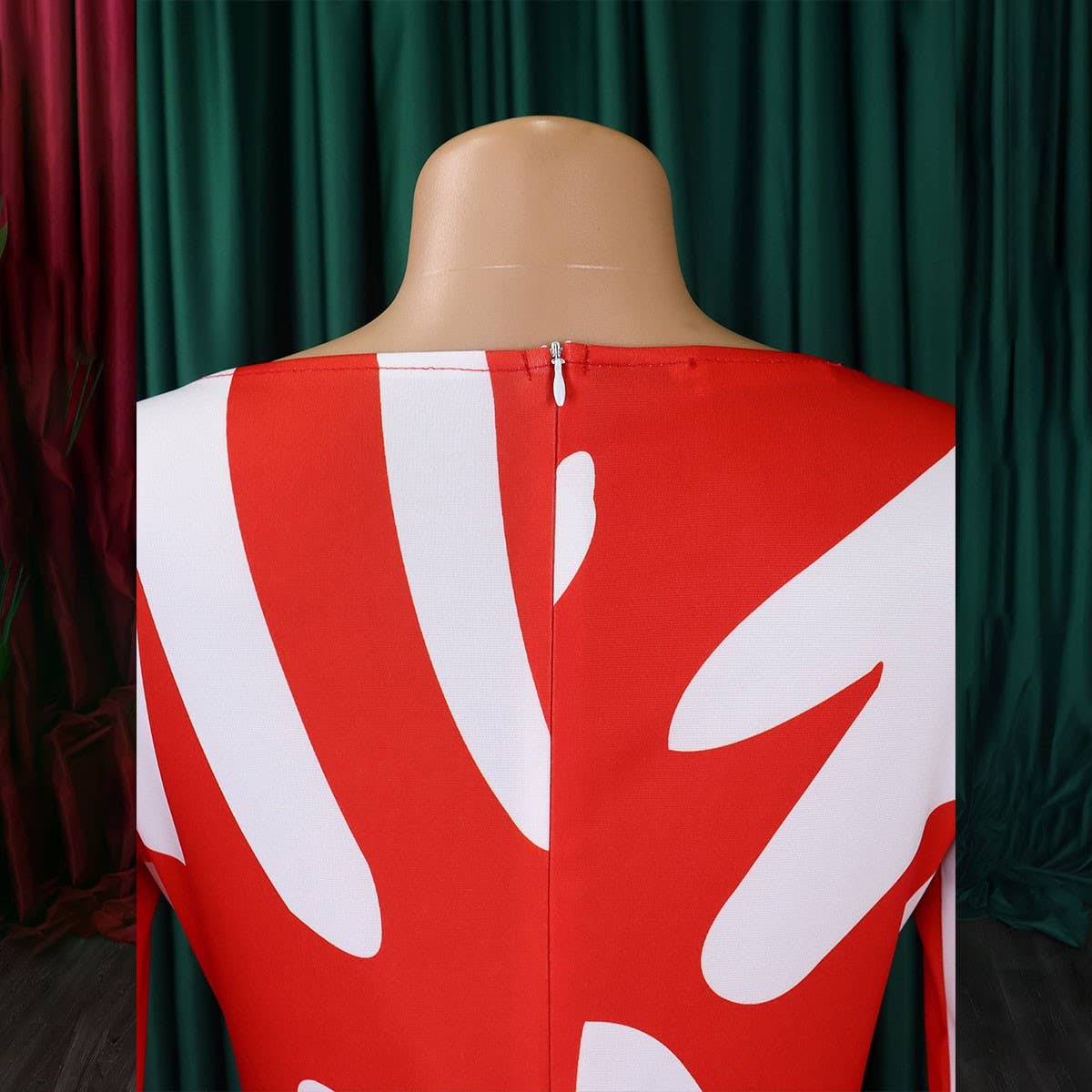 FASHIONABLE PRINTED LACE-UP OVERSIZED DRESS