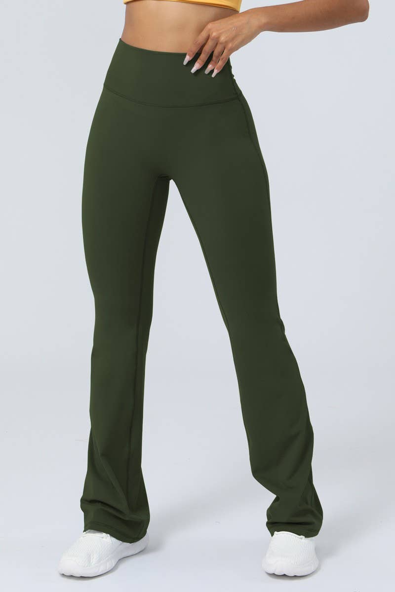 CWBLP1227_HIP-LIFTING HIGH WAIST FLARED FITNESS YOGA PANTS