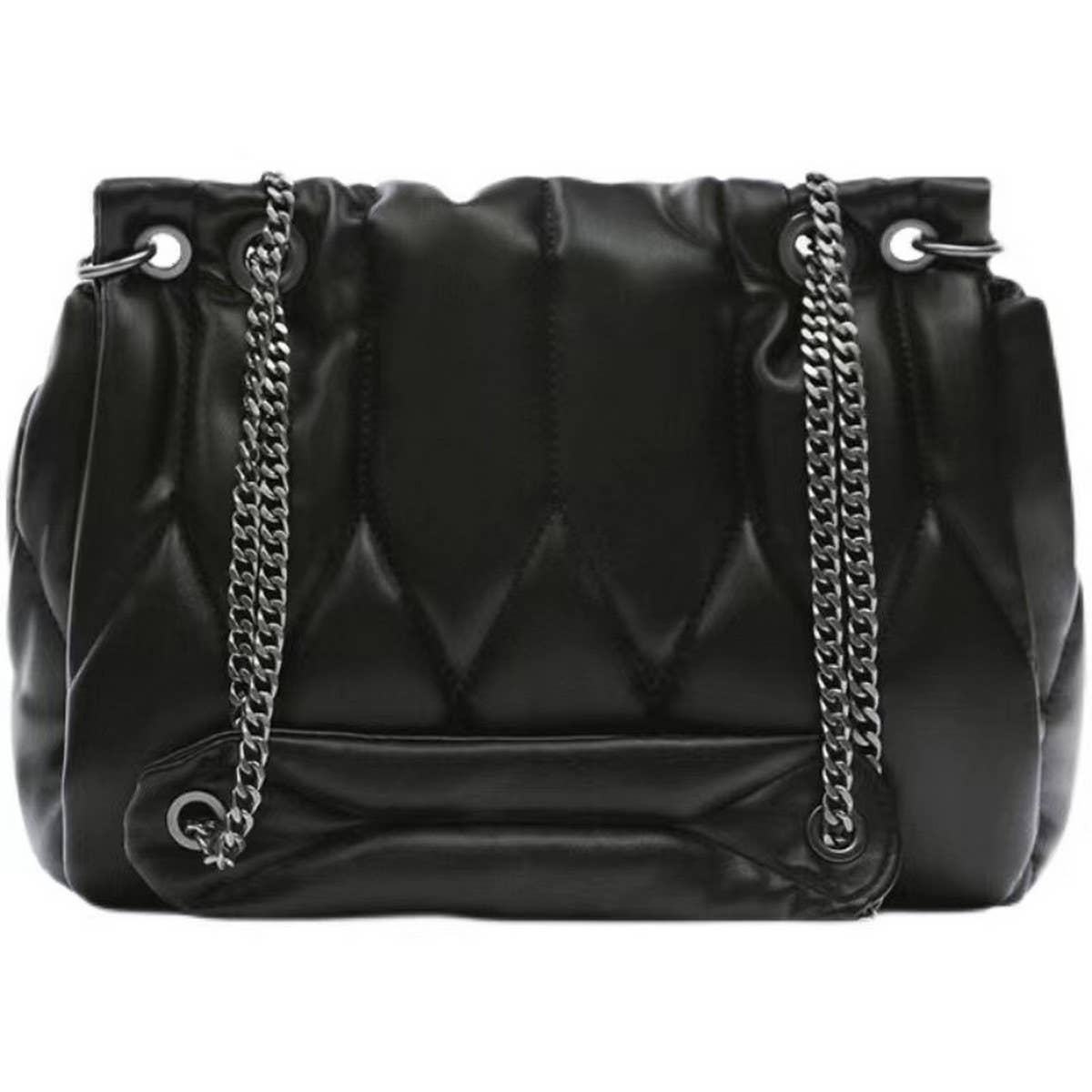 NEW FASHION BLACK CHAIN QUILTED SHOULDER BAG_CWAB3436