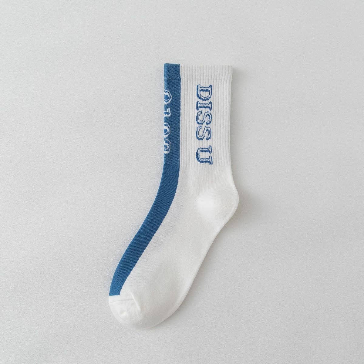 COTTON BREATHABLE LETTER SPORTS MID-CALF SOCKS