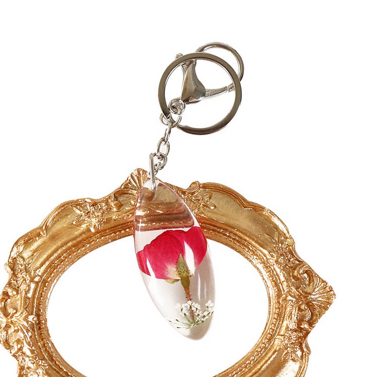 NEW DRIED FLOWER SPECIMEN CAR KEYCHAIN PENDANT