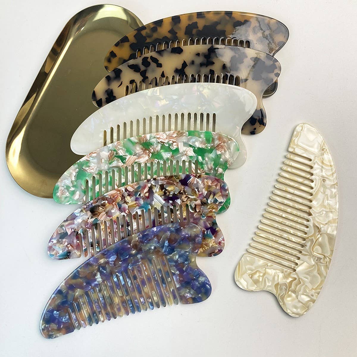 Acetate Anti-Static Comb with Fine Teeth & Heart_CWMM6437