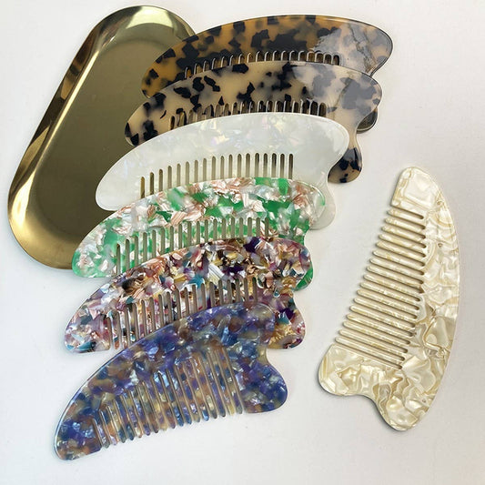 Acetate Anti-Static Comb with Fine Teeth & Heart_CWMM6437