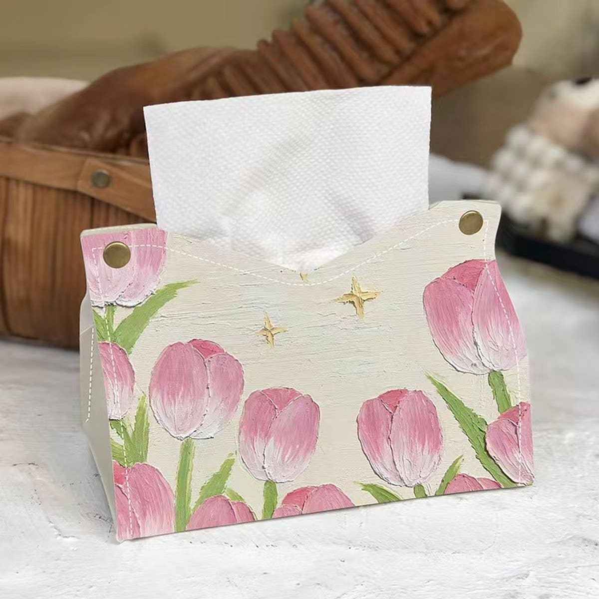 OIL PAINTING TISSUE BOX DESKTOP STORAGE BOX_CWMM2252