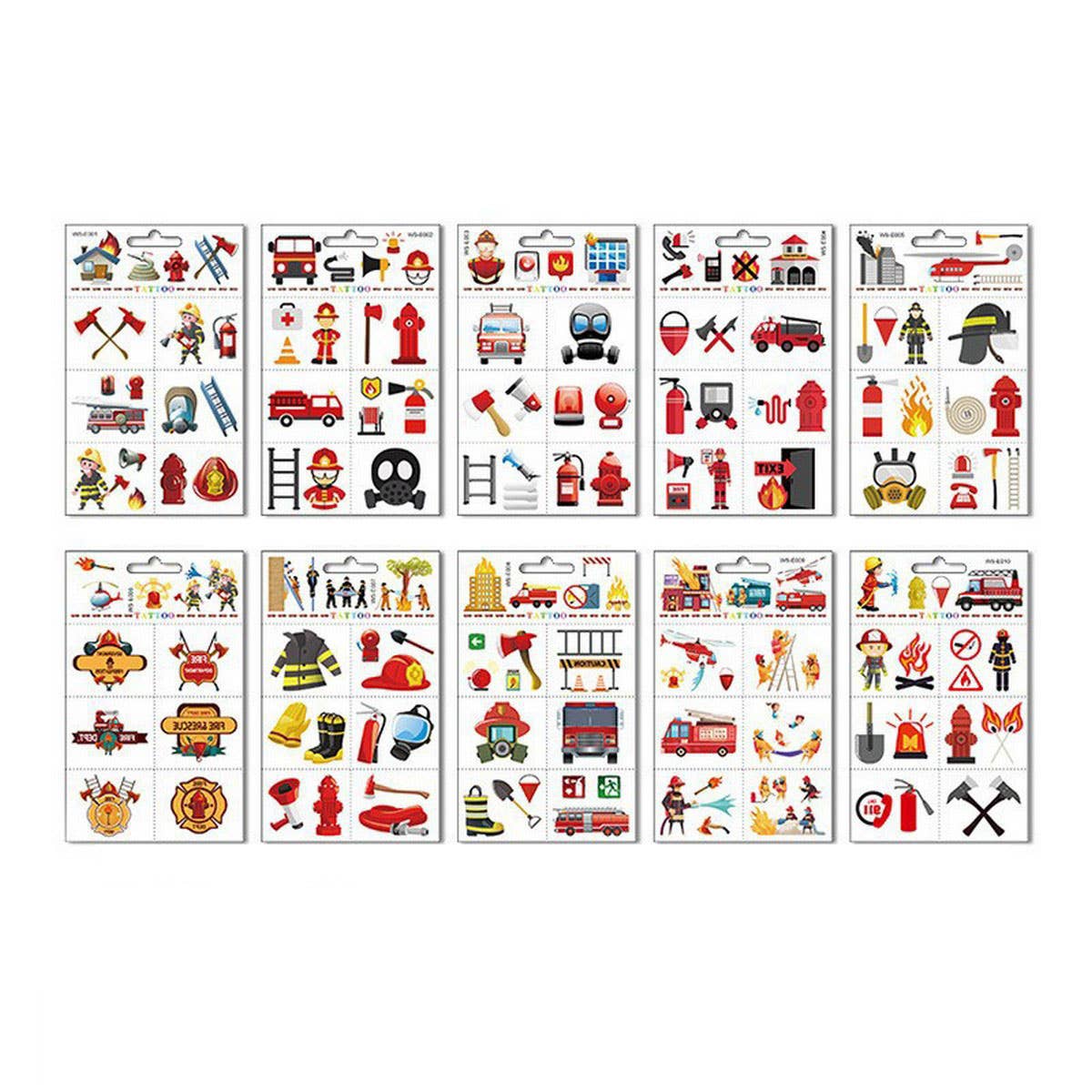 Kids Waterproof Fire Truck Tattoos for Safety Week