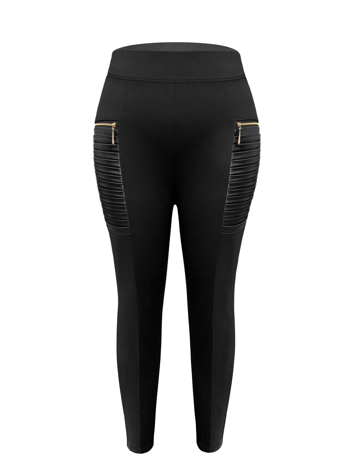 ZIPPER SPLICING ELASTIC SMALL LEGS PANTS