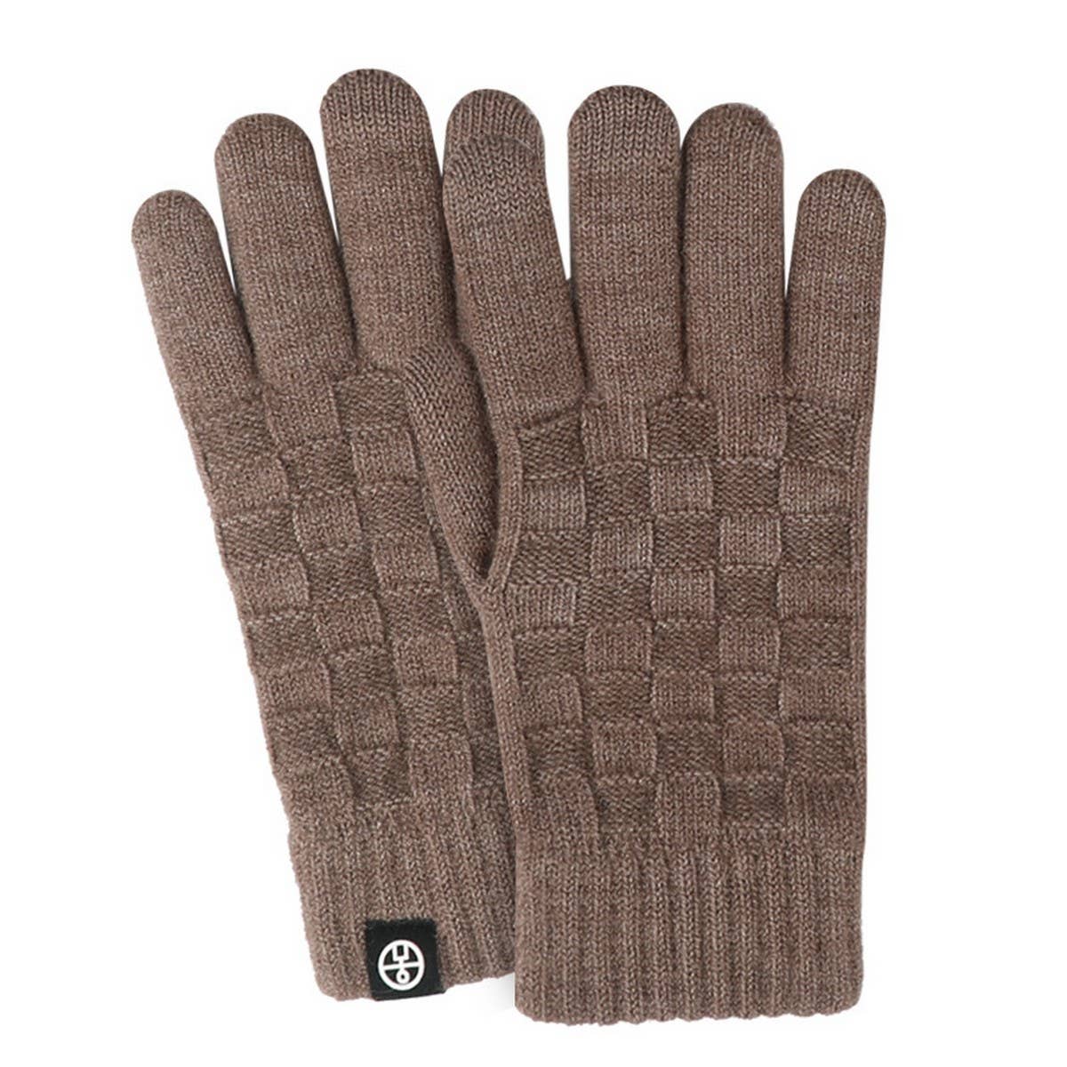 WINTER WOOLEN CHECKERED TOUCH SCREEN GLOVES_CWAG0409