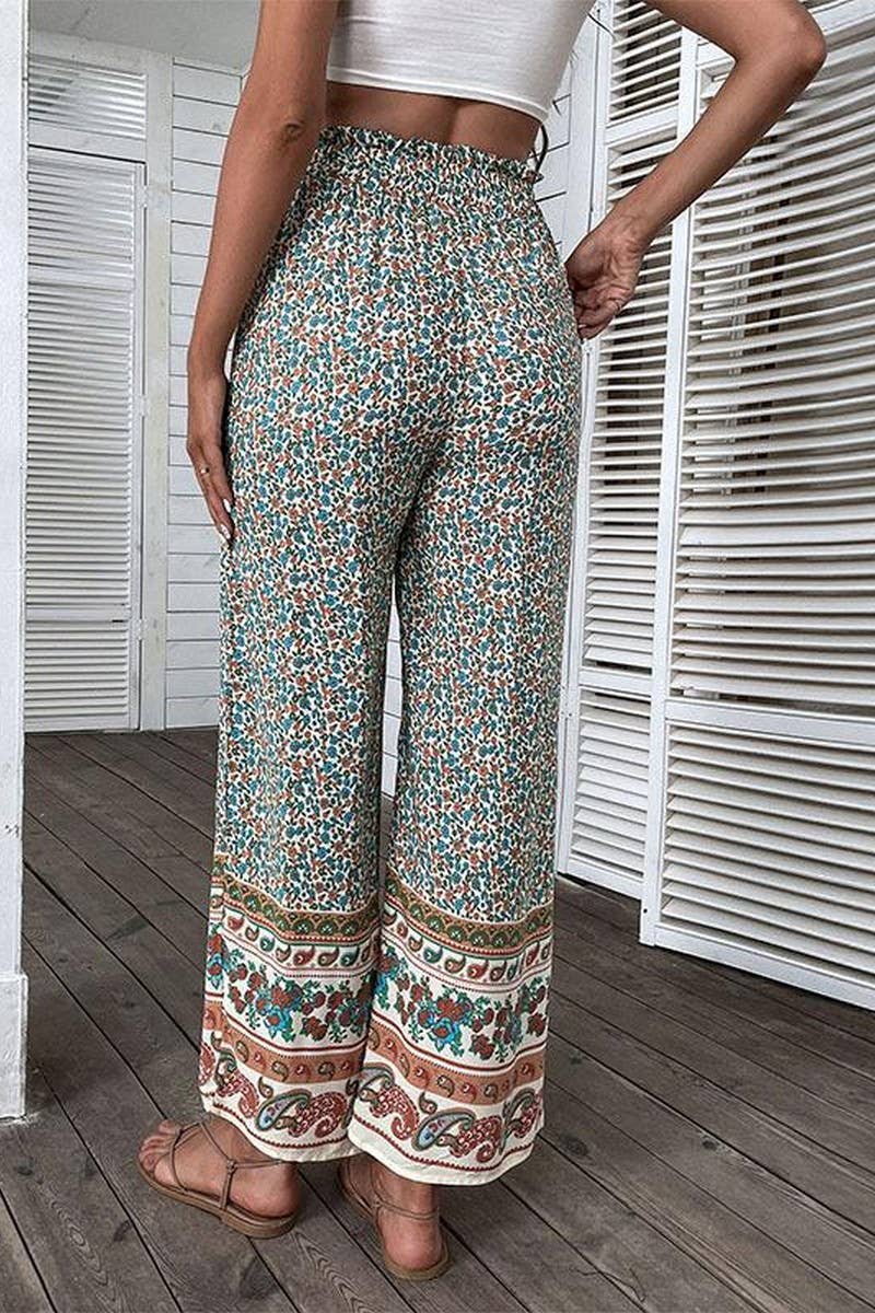 RETRO PRINTED LOOSE LEG PANTS_CWBLP0484