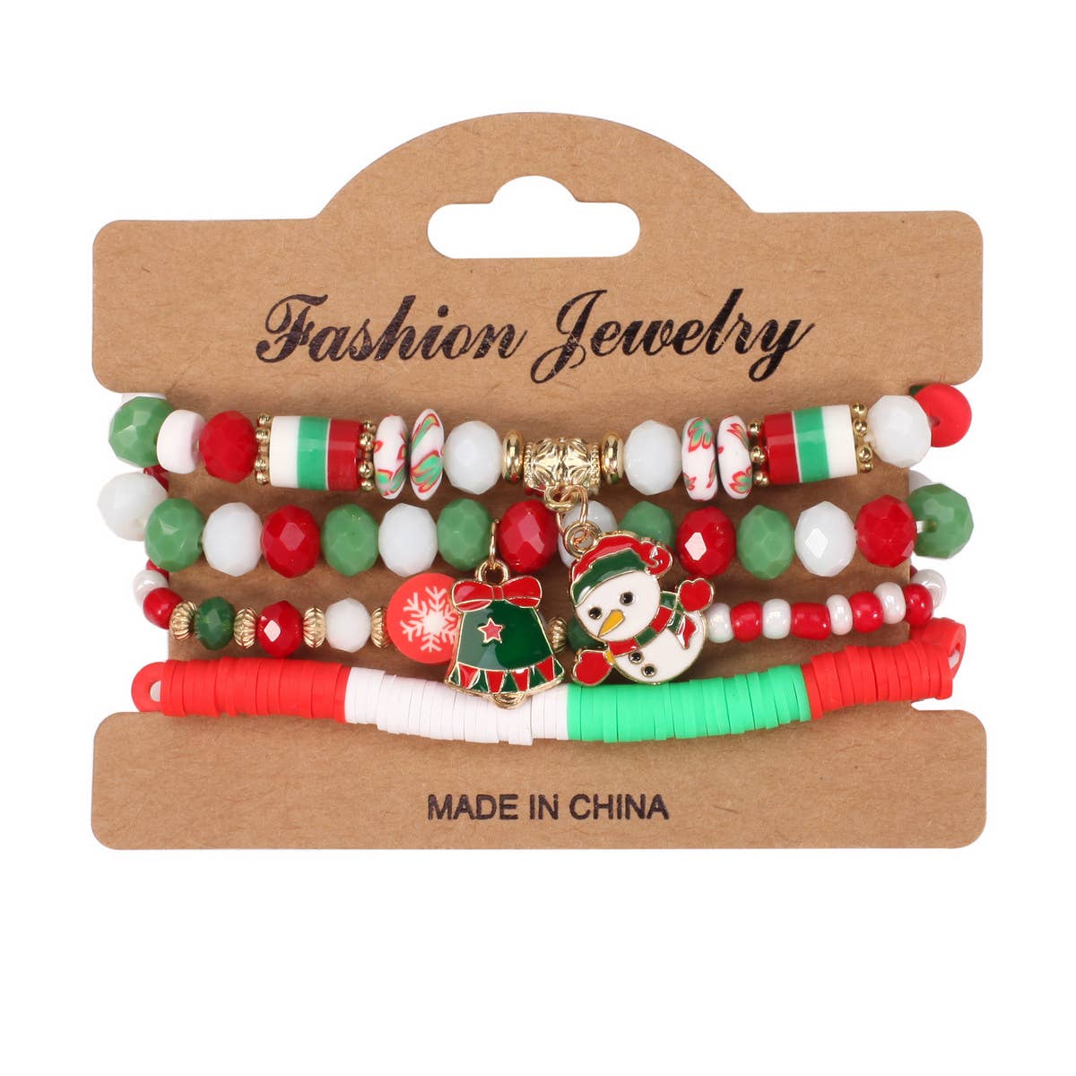 CHRISTMAS SNOWMAN BEADED BRACELET