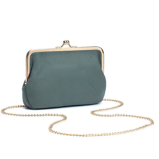 CLIP BAG ELEGANT SHOULDER BAGGENUINE LEATHER WALLET_CWAB3752