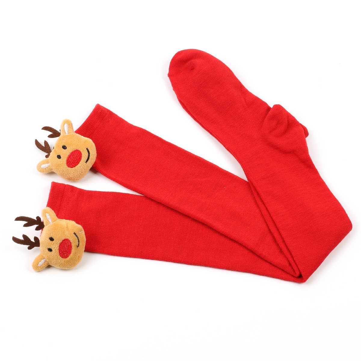 CWMS0806_Christmas Over The Knee Socks Elk Stripes