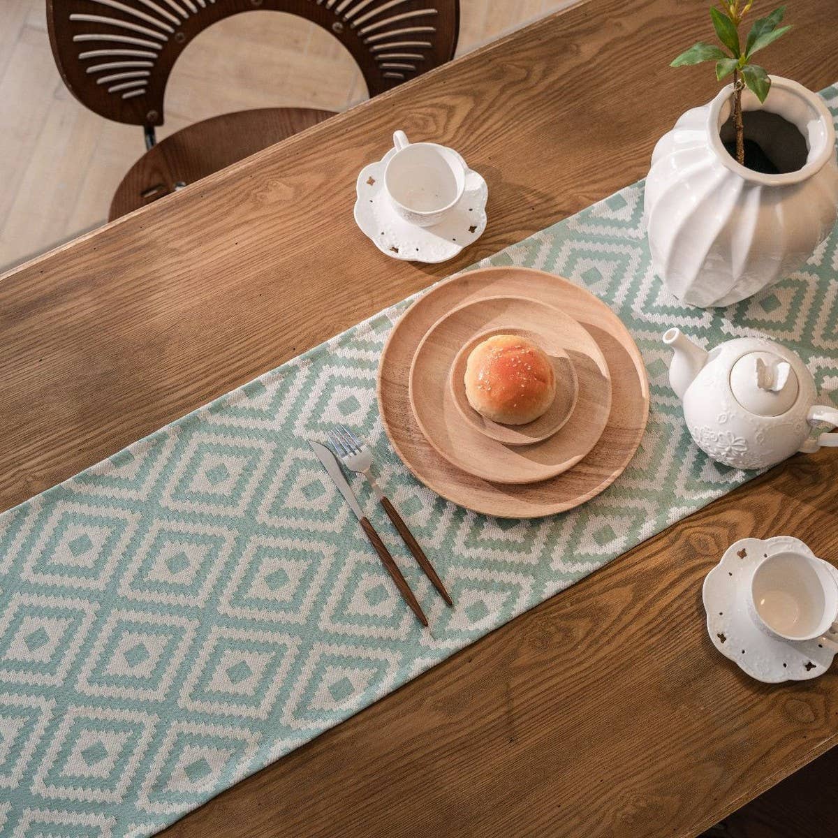 GEOMETRIC TASSEL VERSATILE TABLE RUNNER