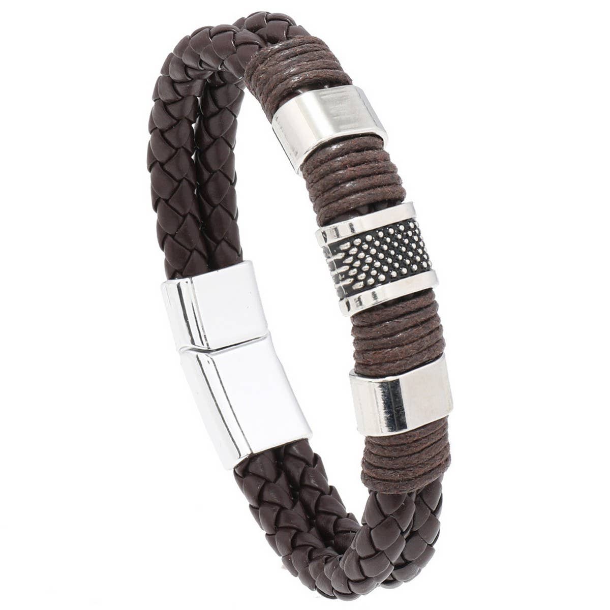 MEN'S PERSONALIZED SIMPLE LEATHER BRACELET
