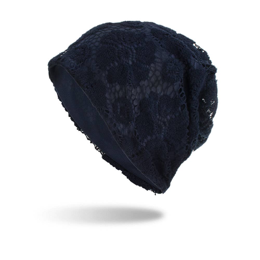 LACE FLOWER DOUBLE TOP HAT PILE PILE HAT