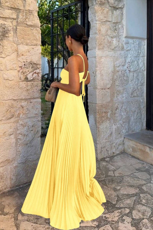 CWDMD5537_SUMMER SOLID COLOR TUBE TOP SLEEVELESS DRESS