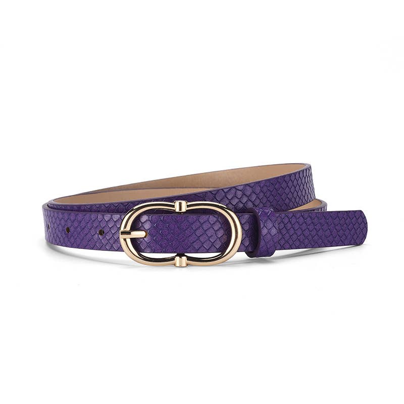 Personalized Snake-patterned metal buckle belt