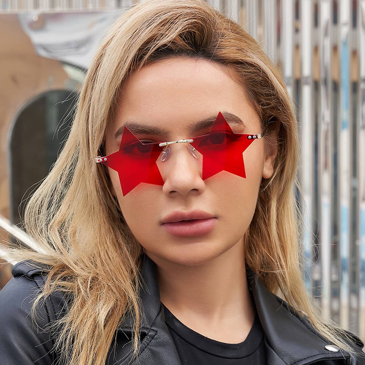 FIVE-POINTED STAR SUNGLASSES FRAMELESS SUNGLASSES