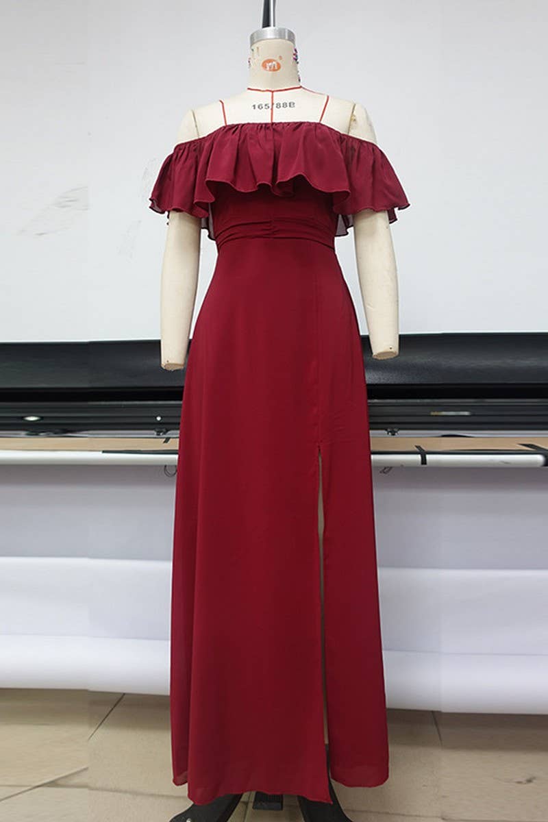 CWDMD01075_CHIFFON BACKLESS SPLIT HEM MAXI DRESS