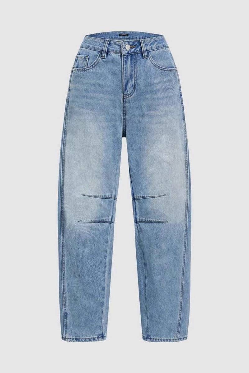 CWJP0593_HIGH WAIST LOOSE STRAIGHT WIDE LEG DENIM PANTS