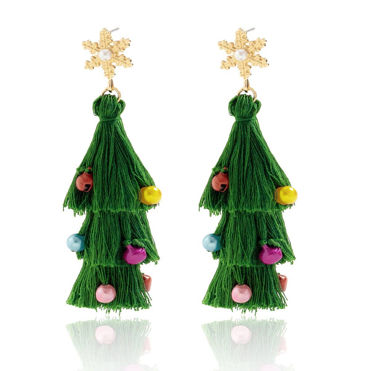 CREATIVE TASSEL CHRISTMAS TREE EARRINGS
