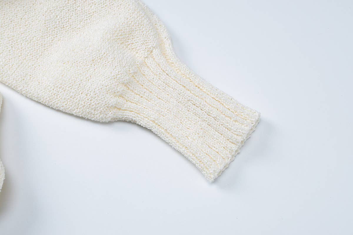 SLOUCHY OFF-THE-SHOULDER SOLID COLOR KNIT