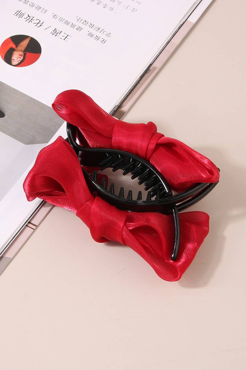 CWAHA0580_Mesh bow clip princess head ponytail clip