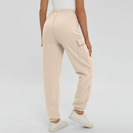 Solid-color straight-leg wide-leg sweatpants