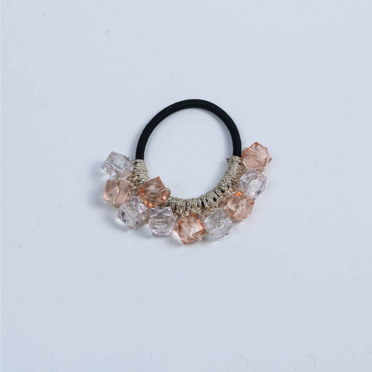 Fresh Clear Square Bead Hair Tie Cute Simple Band