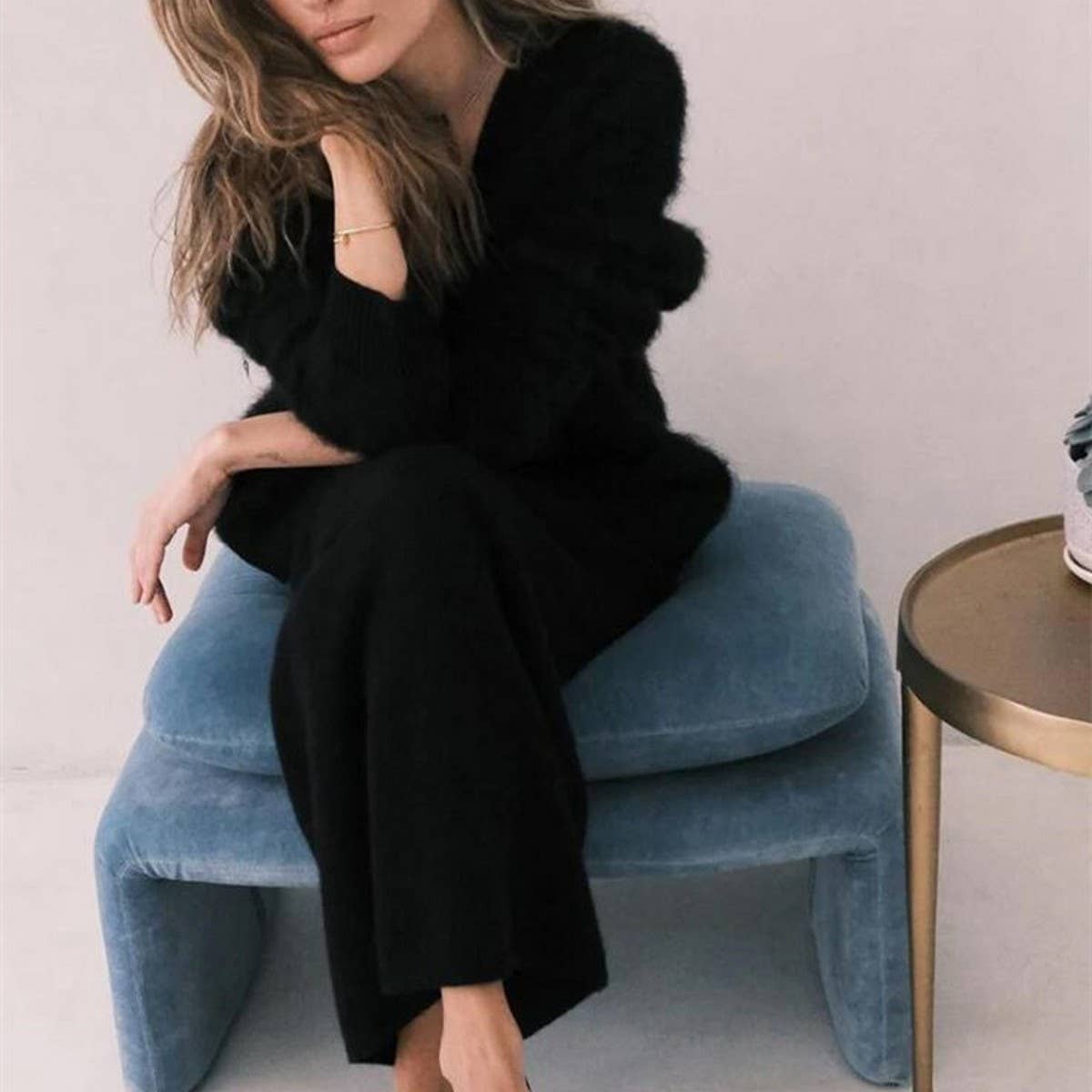 Women's Cozy Faux Mink Cardigan Sweater