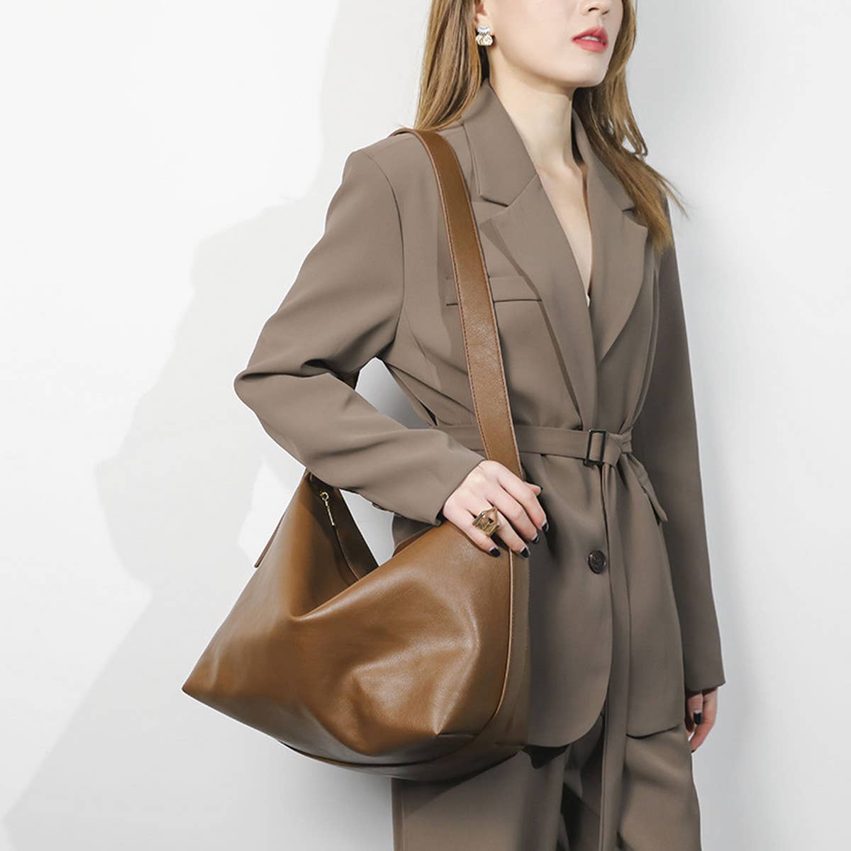 STYLISH AND SIMPLE SOFT LEATHER HAND TOTE BAG_CWAB1896