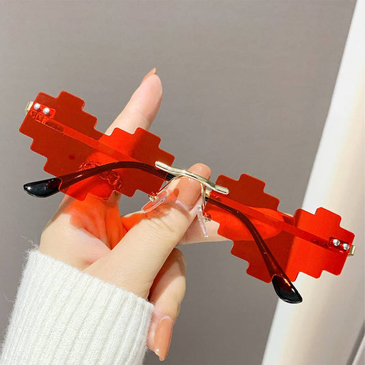 STYLISH HEART MOSAIC SUNGLASSES WITH COLORFUL_CWASG0345