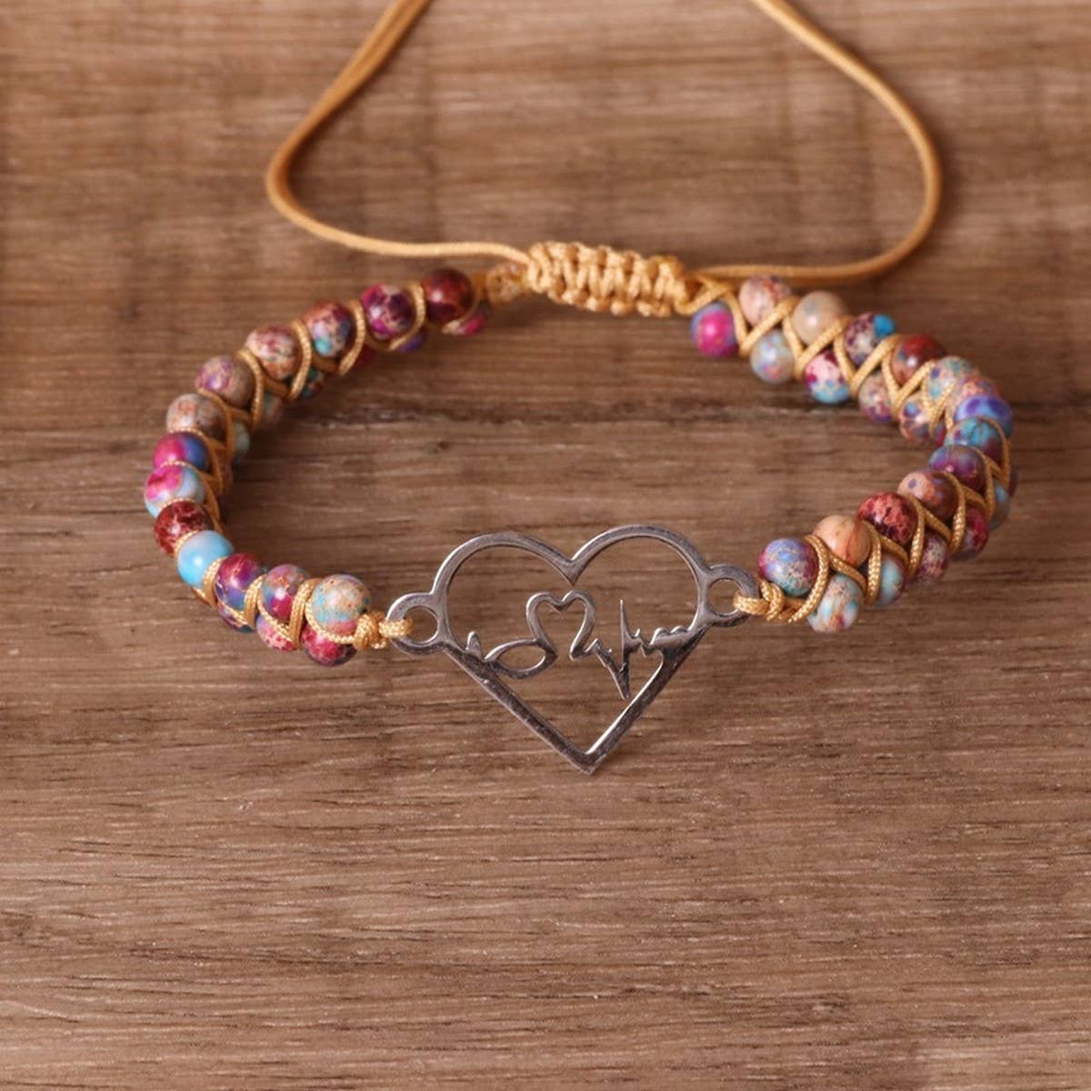 HEART SHAPE BRAIDED ADJUSTABLE BRAIDED BRACELETS
