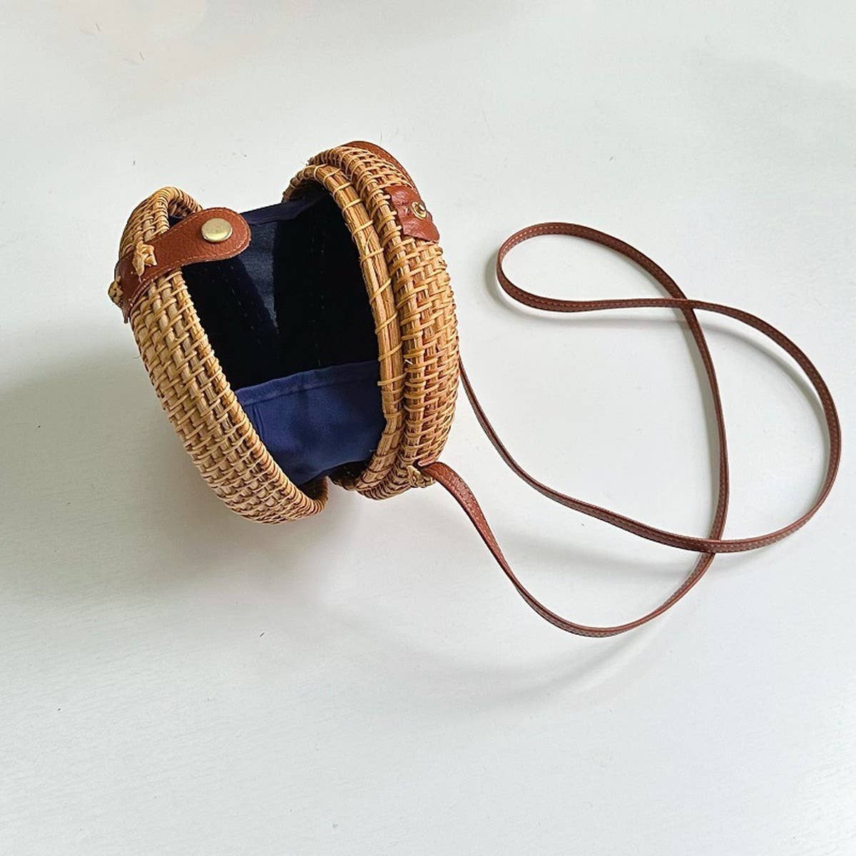 RATTAN WOVEN SMALL SQUAREBAG SHOULDER CROSSBODY BAG_CWMM4544