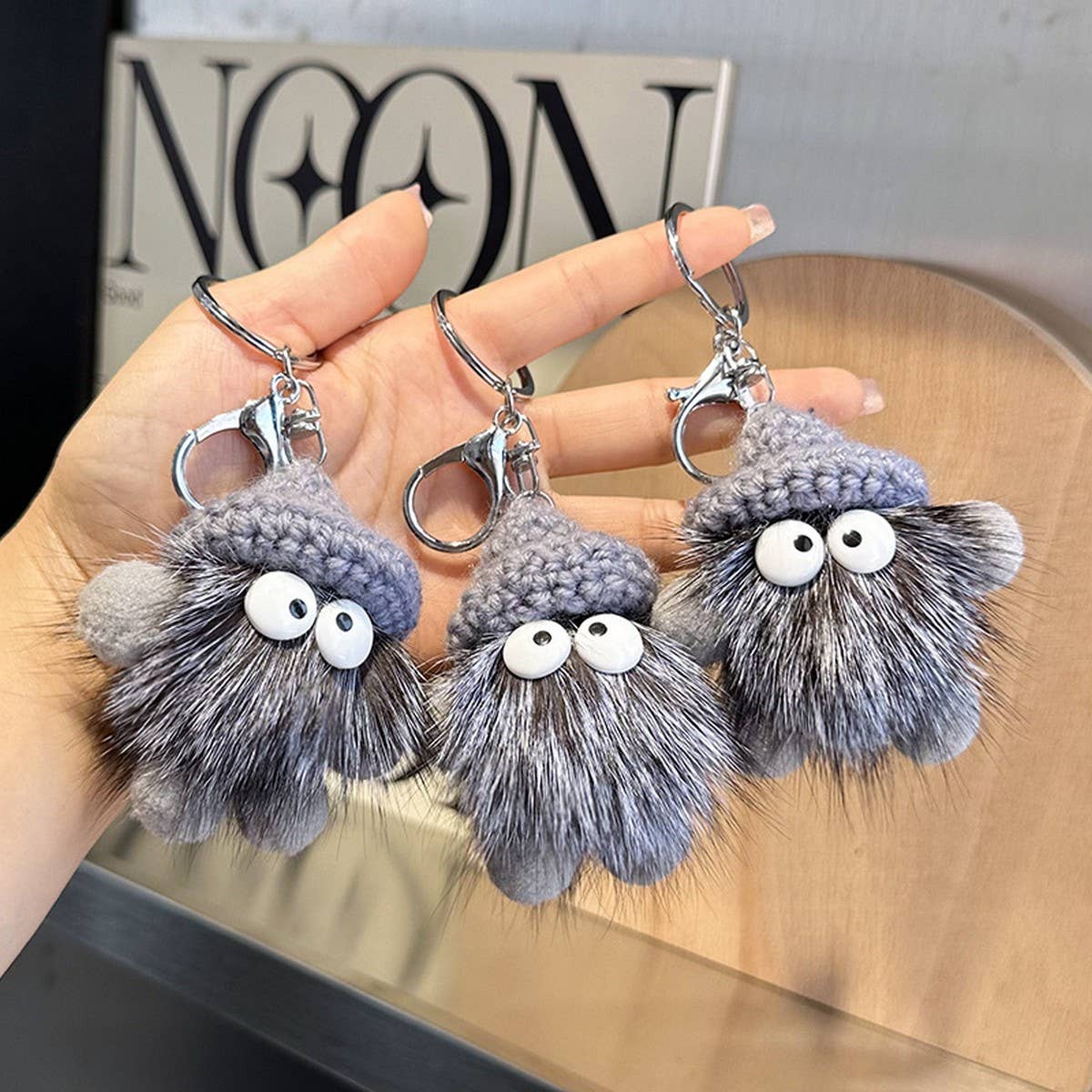 CUTE CARTOON BRIQUETTES CAR KEYCHAIN PENDANT