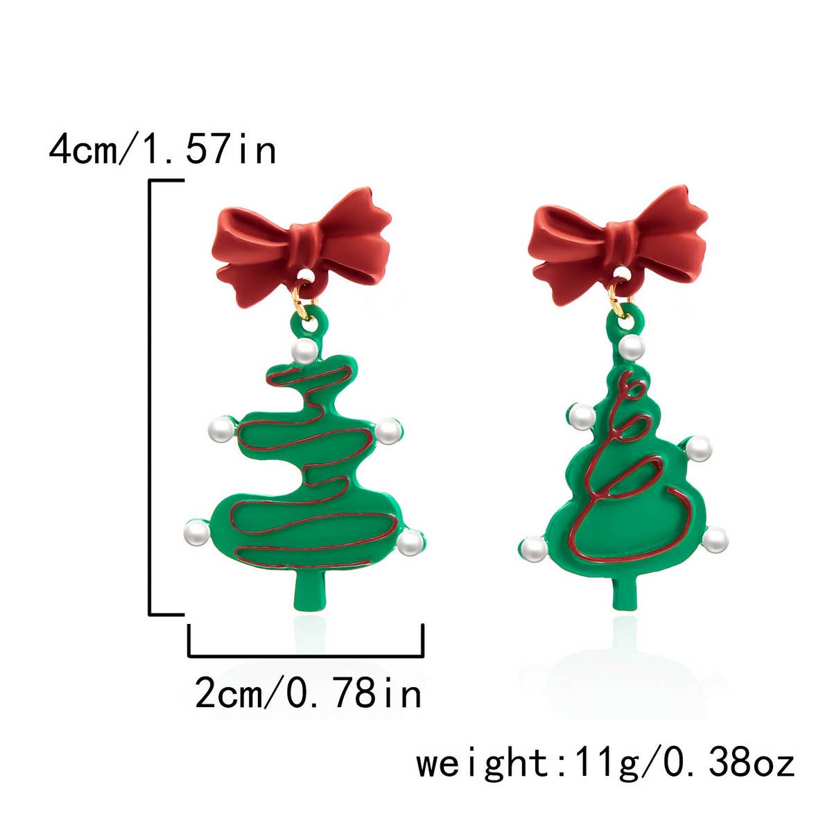 CHRISTMAS TREE SNOWFLAKE EARRINGS