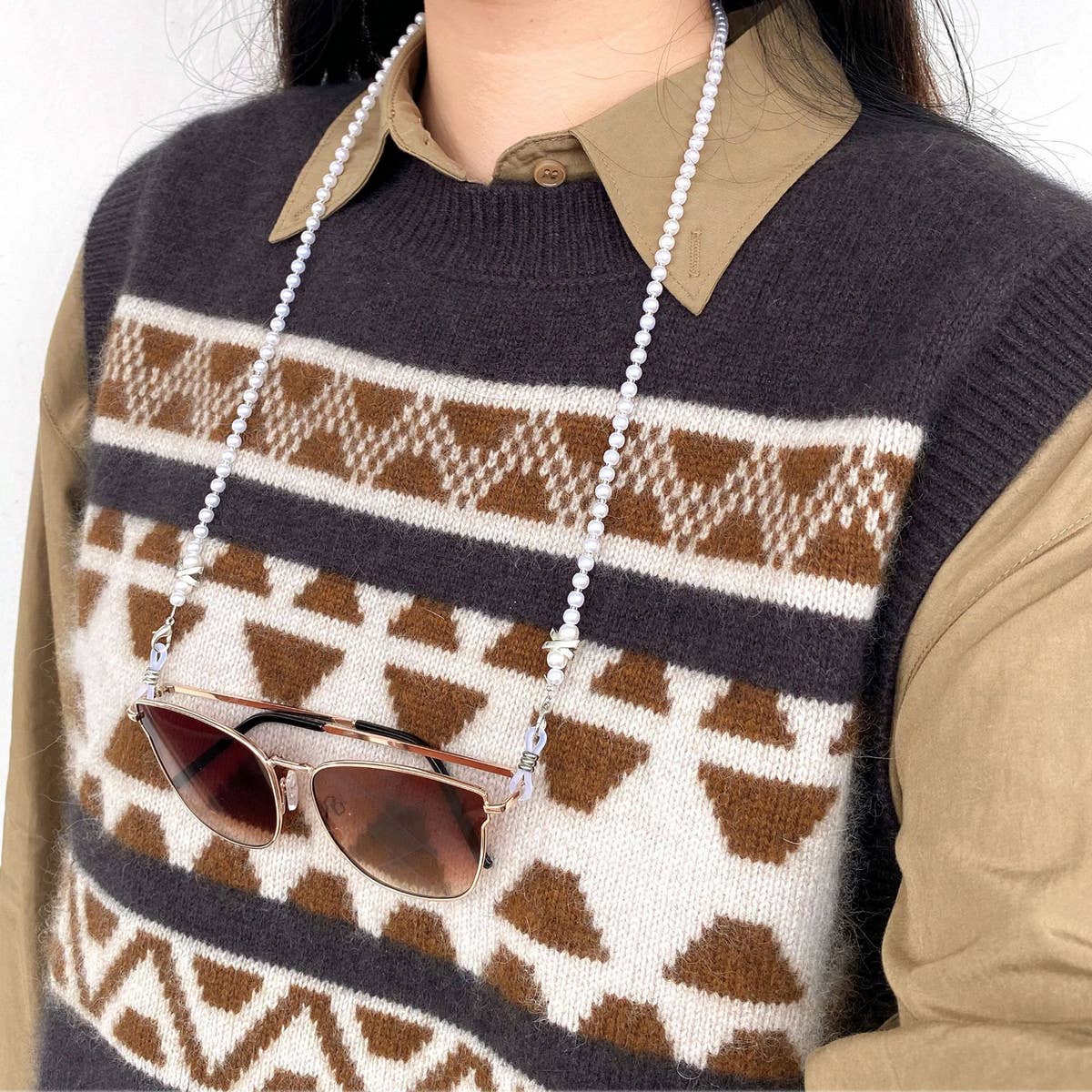 X PEARL BEADED GLASSES LANYARD_CWMM1156