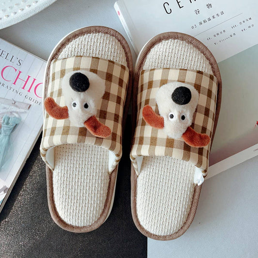 NEW CUTE PANDA LINEN SLIPPERS FOR WOMEN AT HOME