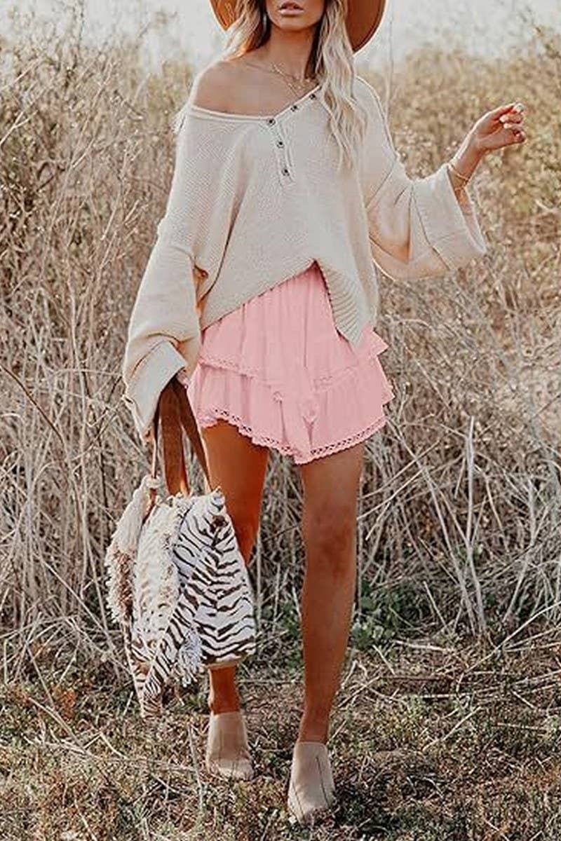 CWBSS0455_HIGH WAIST LAYERED RUFFLE MINI SKIRT