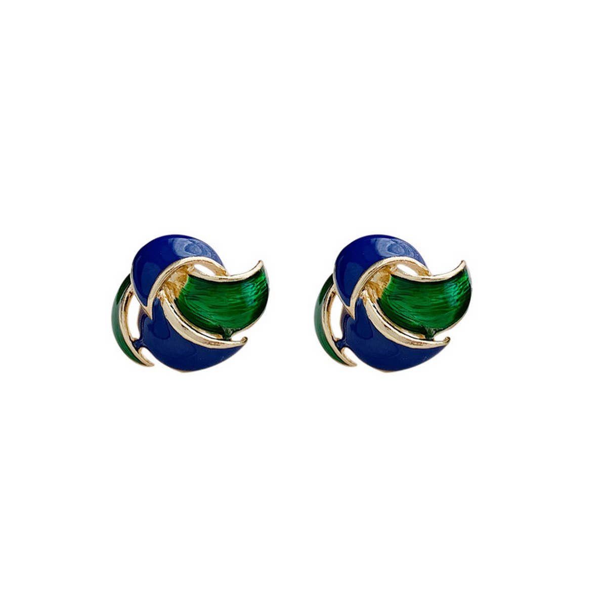 VINTAGE BLUE ENAMEL STUD EARRINGS