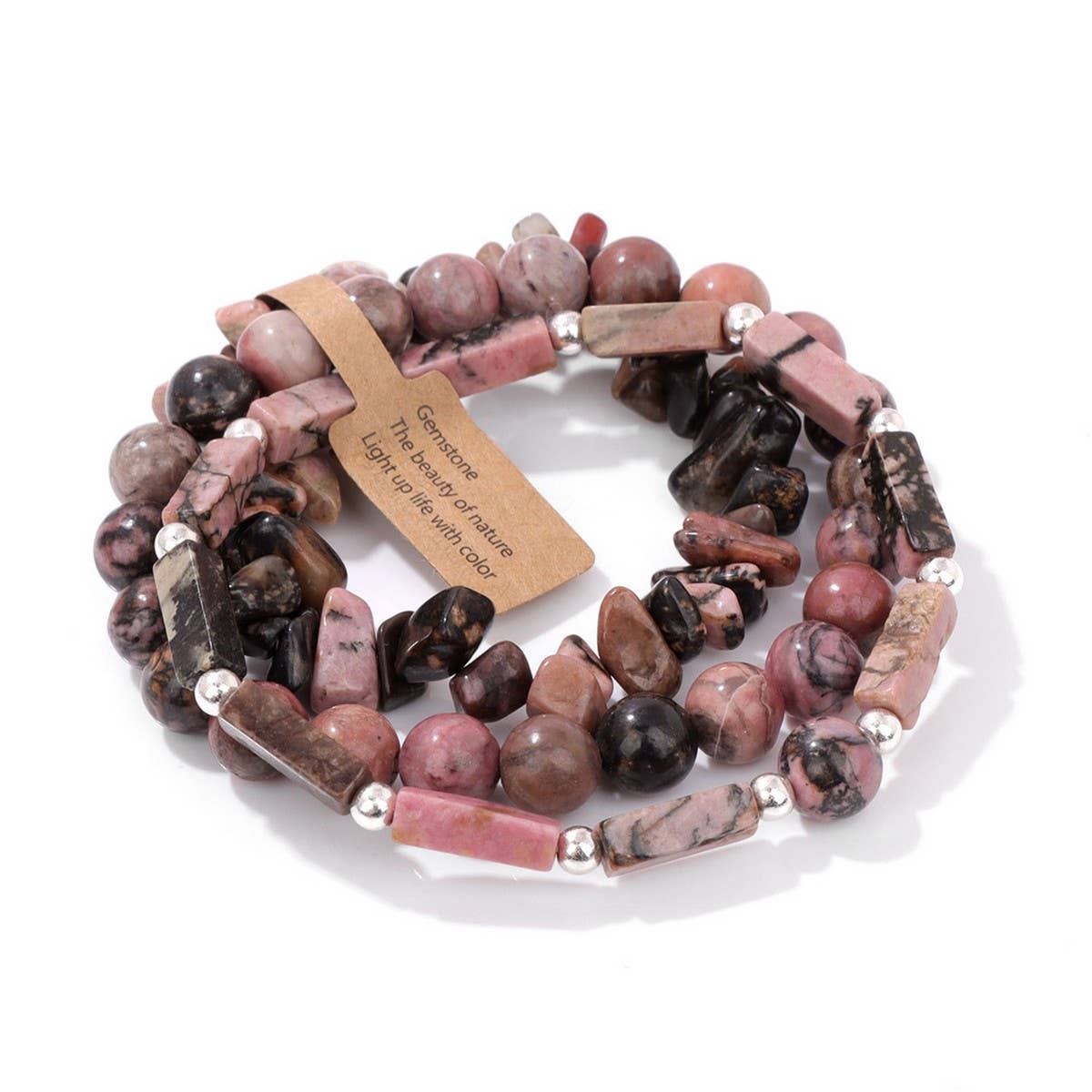 CWAJE3882_RECTANGULAR STONE BEADS THREE-PIECE BRACELET