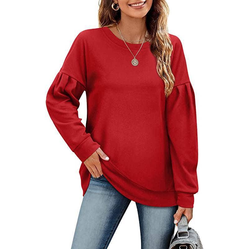 HOODIE CREW-NECK SPLICED LONG-SLEEVED TOP