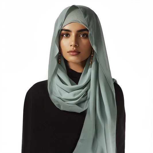 TWO-PIECE CHIFFON SHAWL AND HEADSCARF