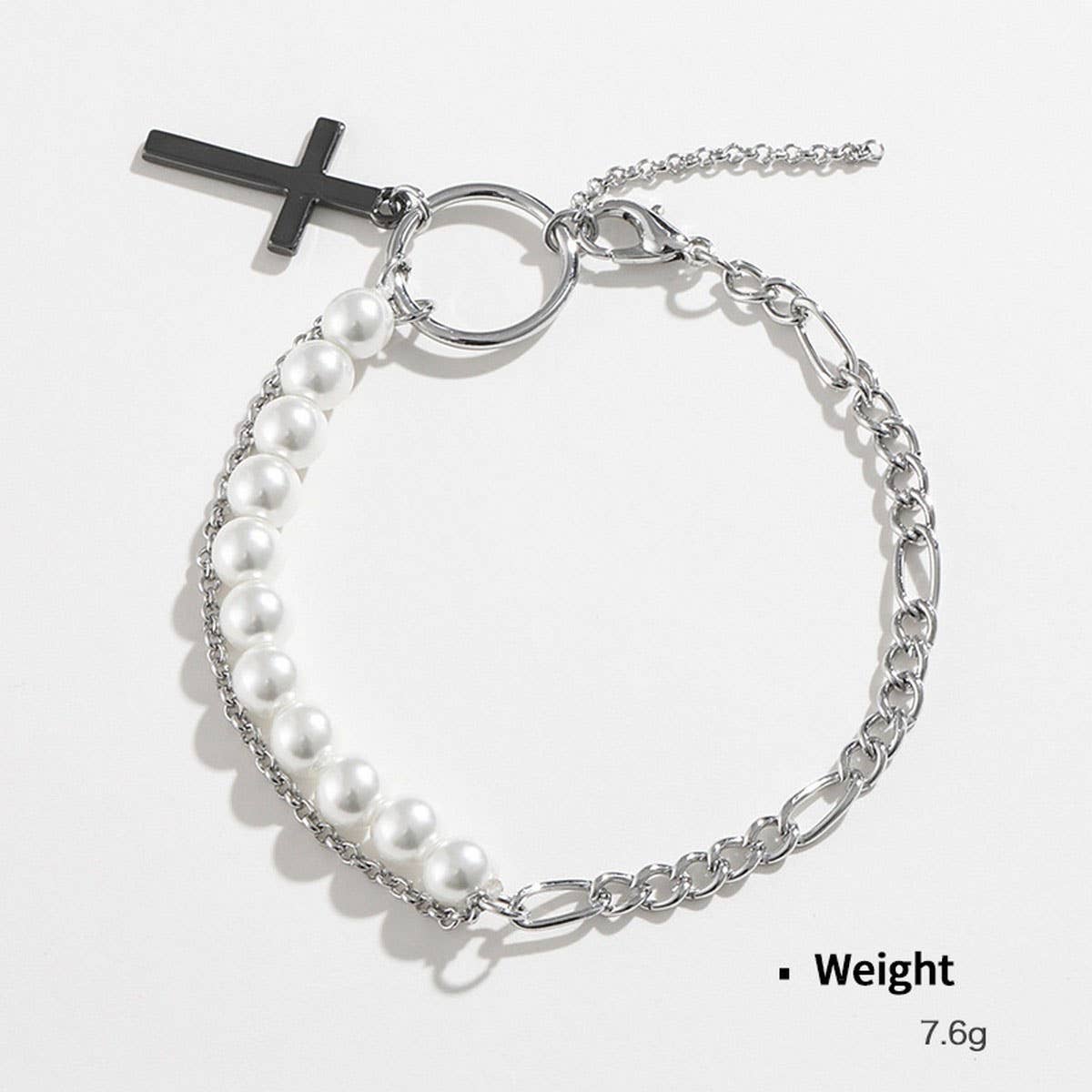 NEW CROSS PENDANT FASHION CHAIN PEARL EARRING SET